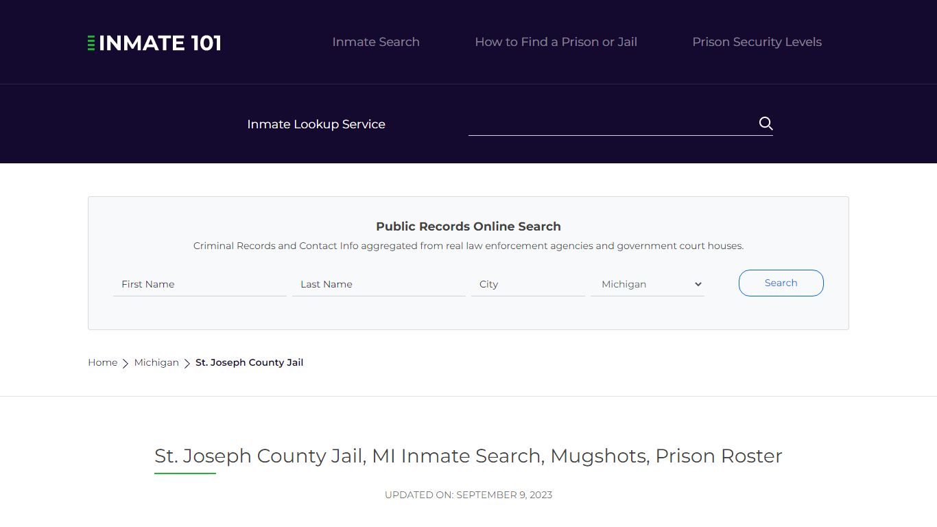 St. Joseph County Jail, MI Inmate Search, Mugshots, Prison Roster